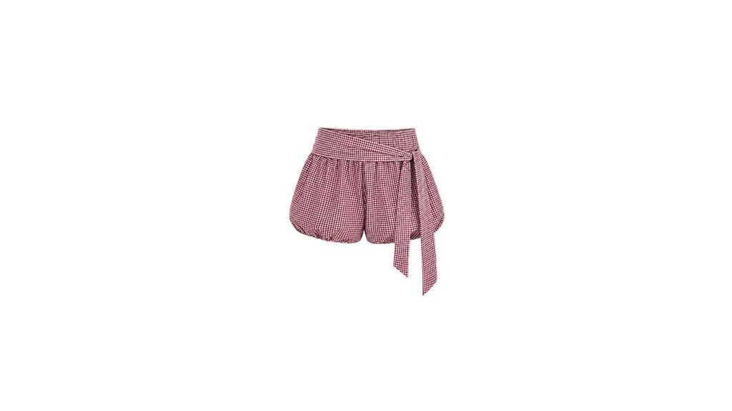 BURGUNDY PUFF SHORTS