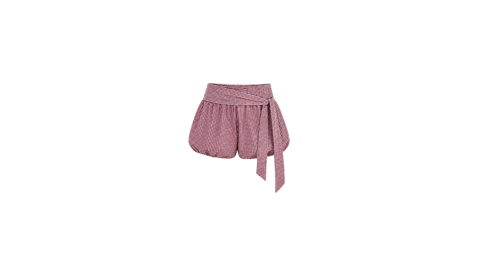 BURGUNDY PUFF SHORTS