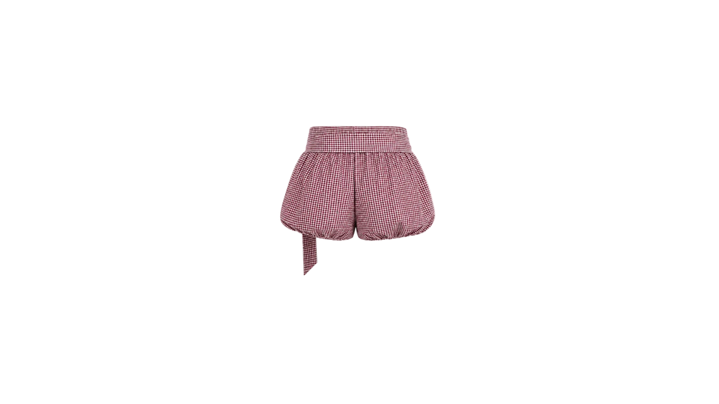 BURGUNDY PUFF SHORTS