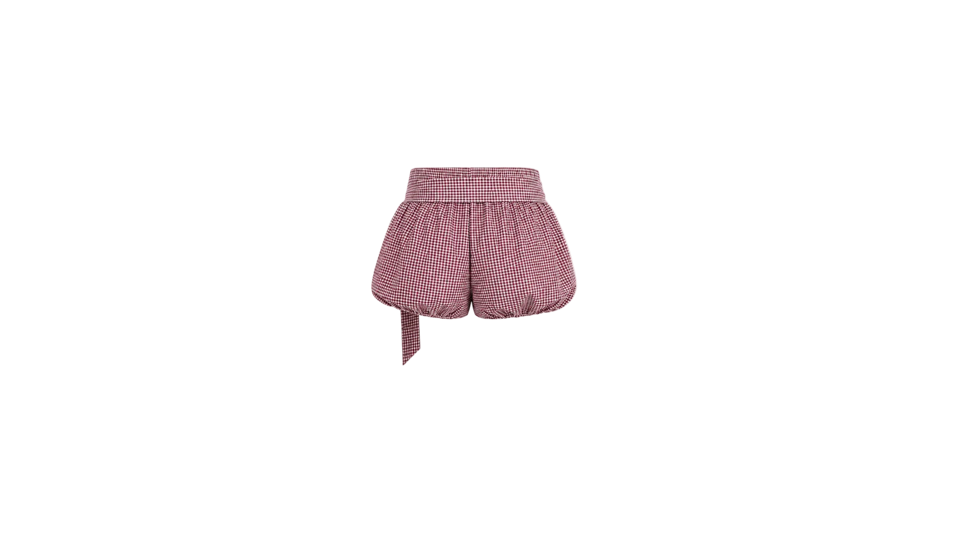 BURGUNDY PUFF SHORTS