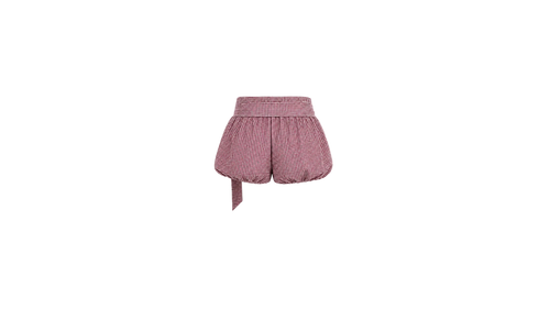 BURGUNDY PUFF SHORTS