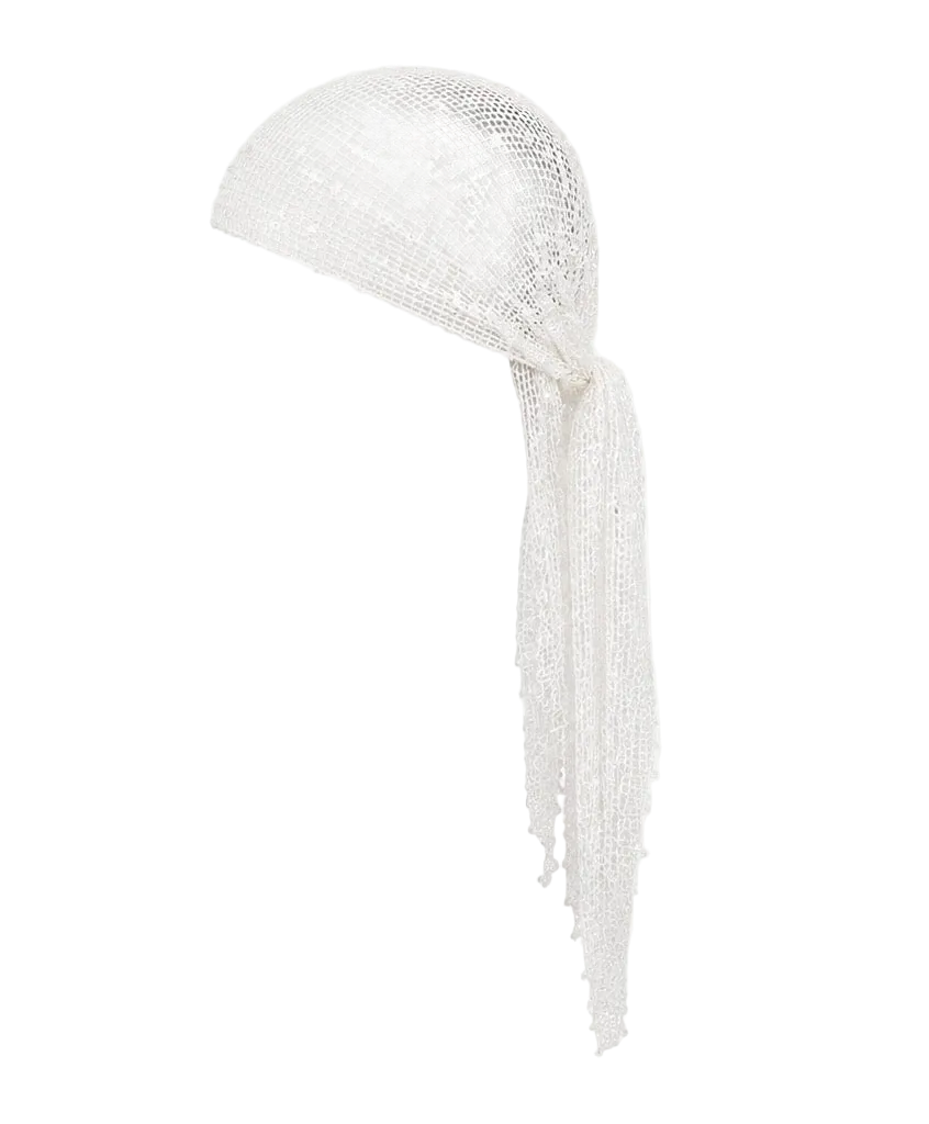 WHITE MESH HEADSCARF