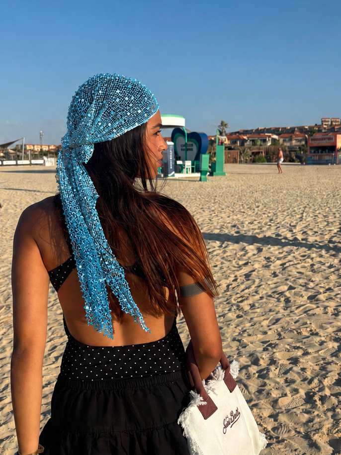 BLUE SHIMMER HEADSCARF